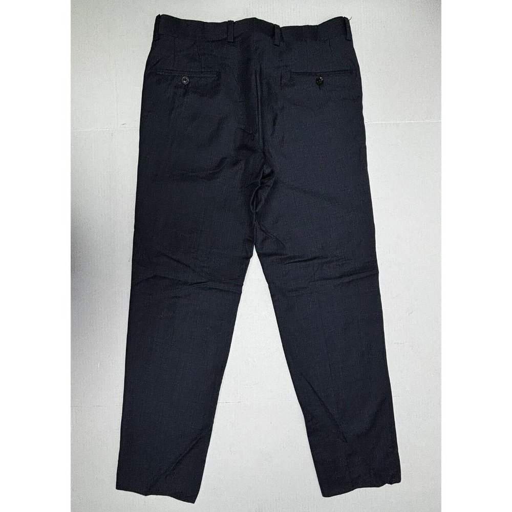 Ted Baker Dress Pants Mens 35R Navy Blue Jefferson 100% Wool Straight Flat Front - Picture 2 of 9